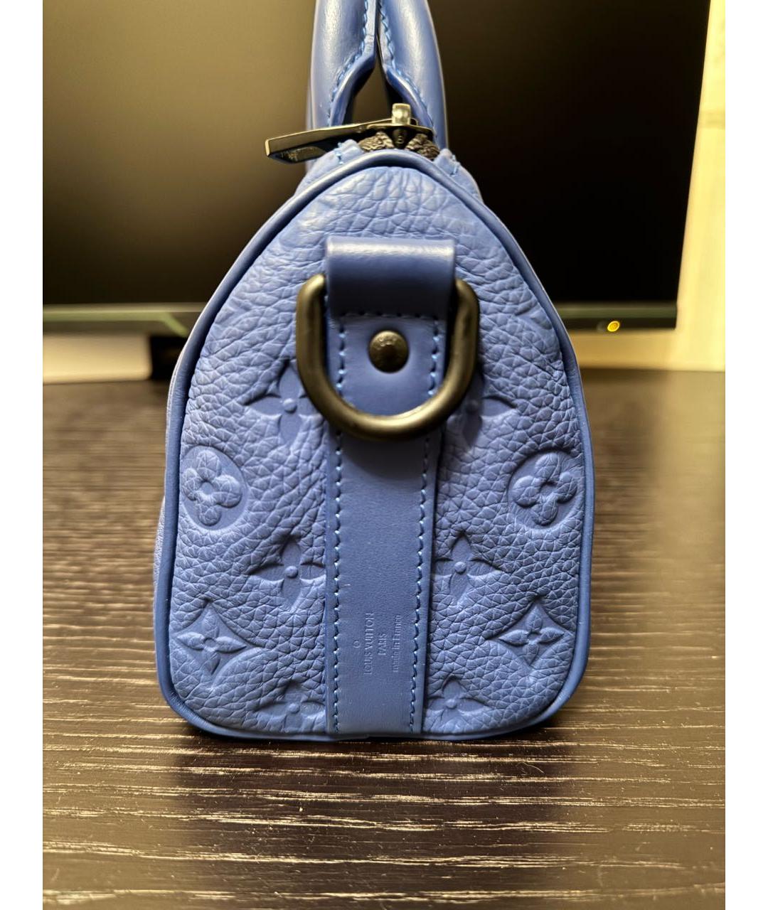 LOUIS VUITTON Синяя кожаная сумка тоут, фото 6