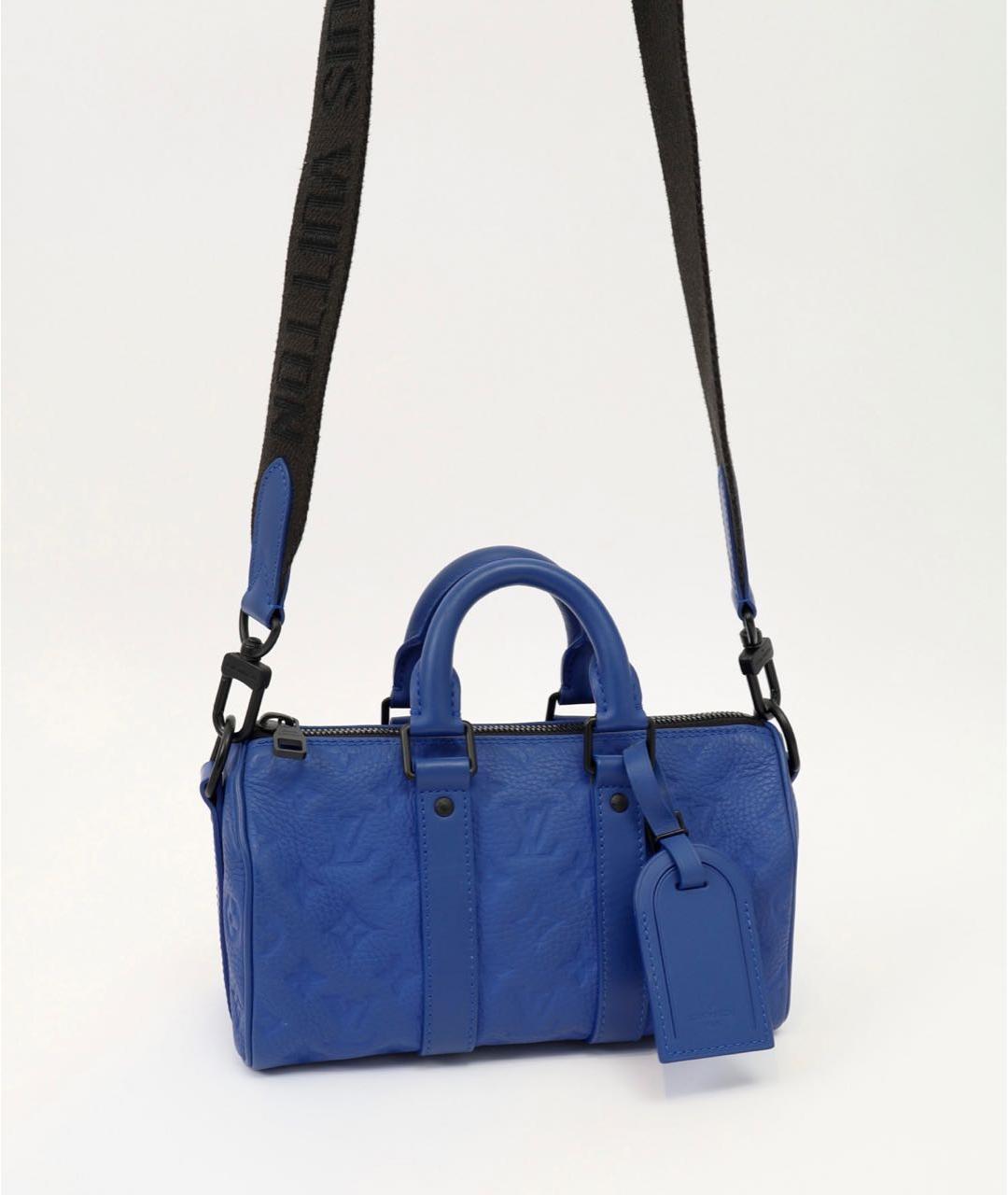 LOUIS VUITTON Синяя кожаная сумка тоут, фото 3