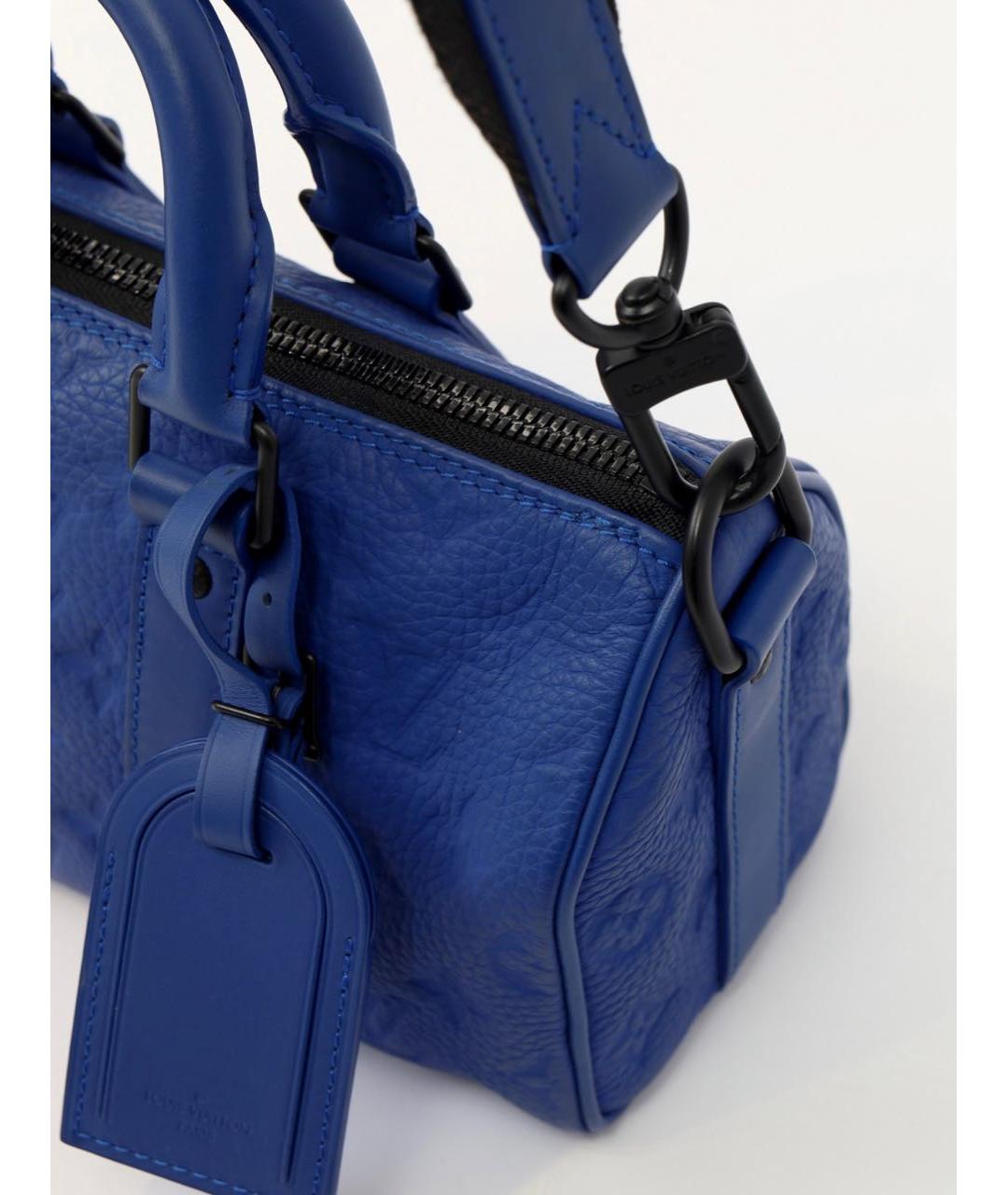 LOUIS VUITTON Синяя кожаная сумка тоут, фото 6