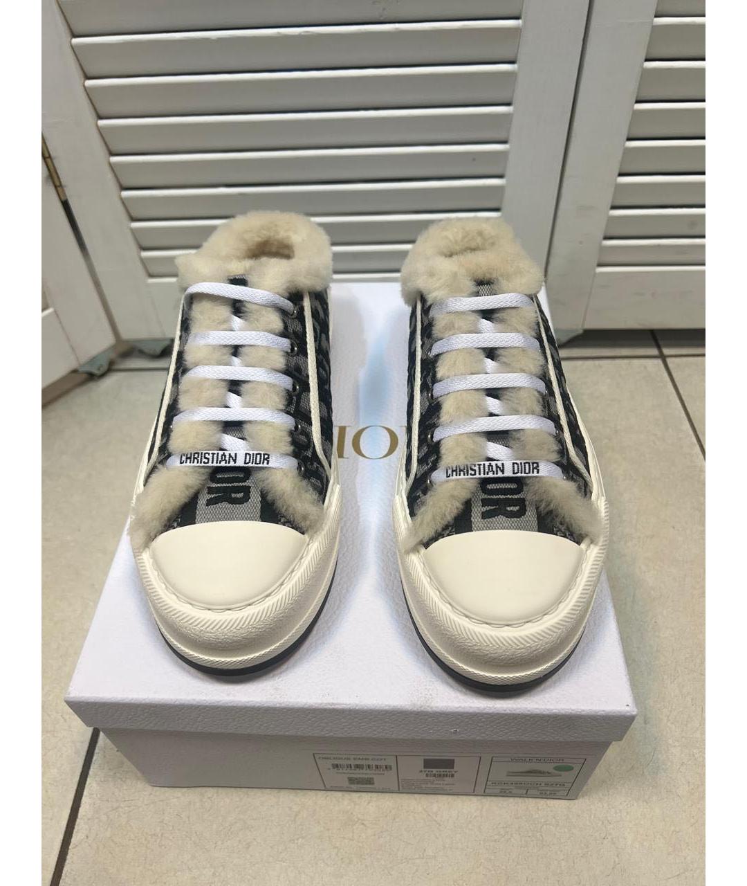 CHRISTIAN DIOR Серые текстильные кеды, фото 4