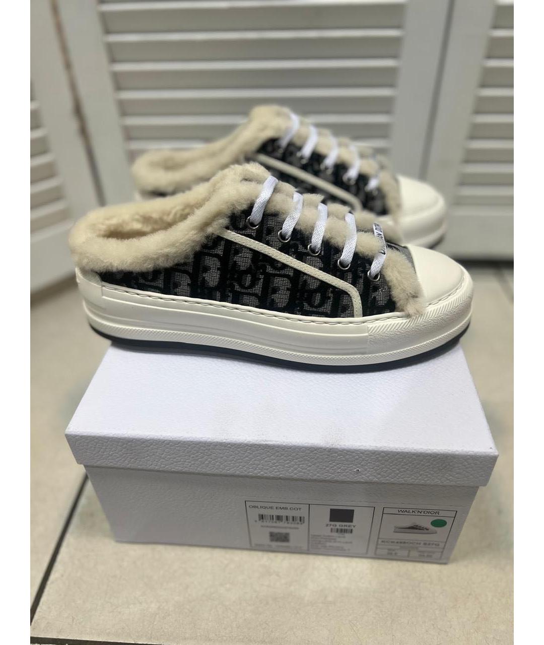 CHRISTIAN DIOR Серые текстильные кеды, фото 8