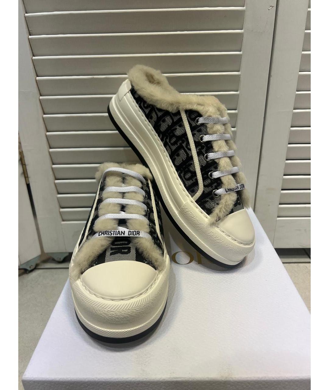 CHRISTIAN DIOR Серые текстильные кеды, фото 7