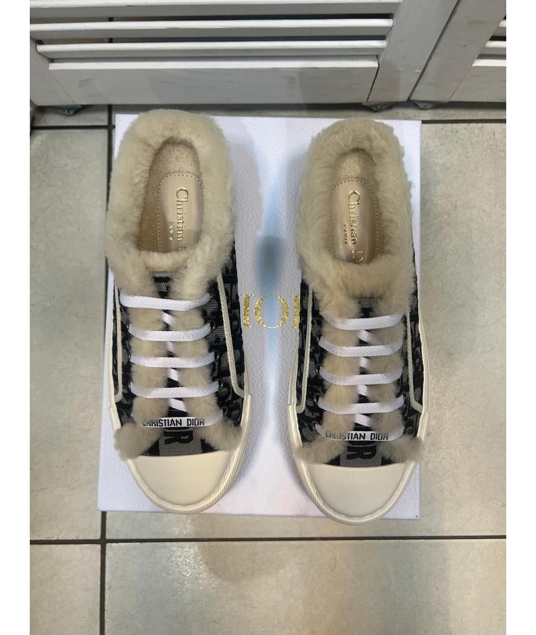 CHRISTIAN DIOR Серые текстильные кеды, фото 3