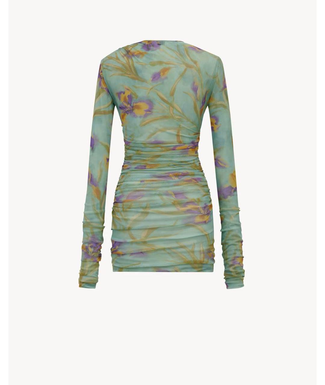 SAINT LAURENT Зеленые полиамидовое повседневное платье, фото 3