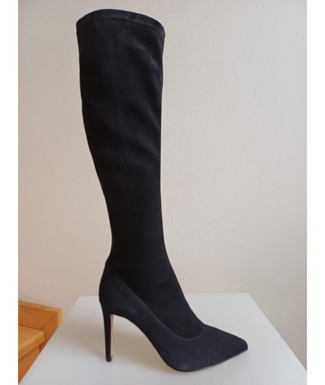 SERGIO ROSSI Черные замшевые сапоги, фото 9