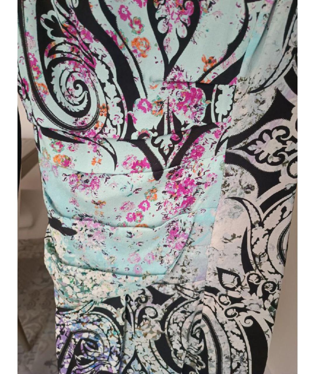 ETRO Бирюзовое шелковое повседневное платье, фото 4