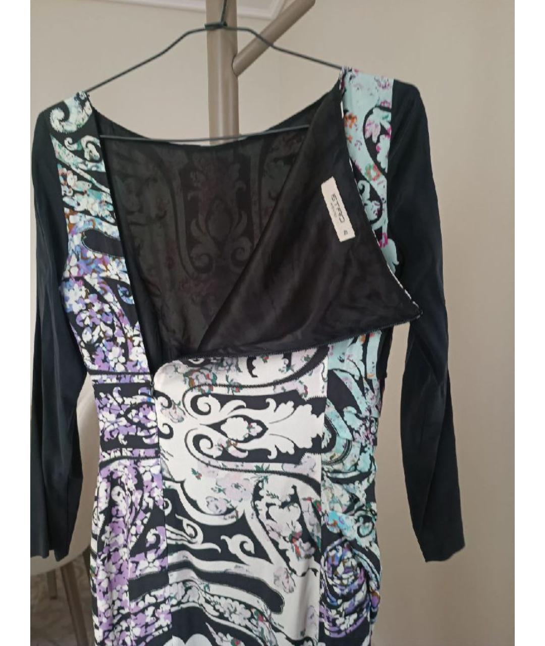 ETRO Бирюзовое шелковое повседневное платье, фото 5