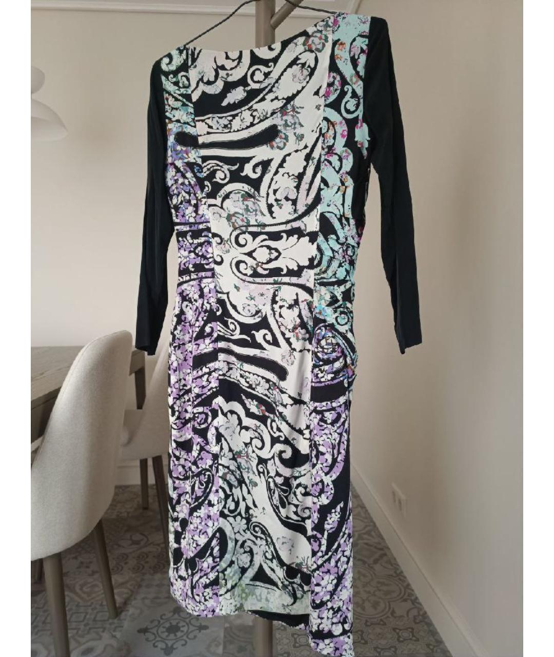 ETRO Бирюзовое шелковое повседневное платье, фото 2