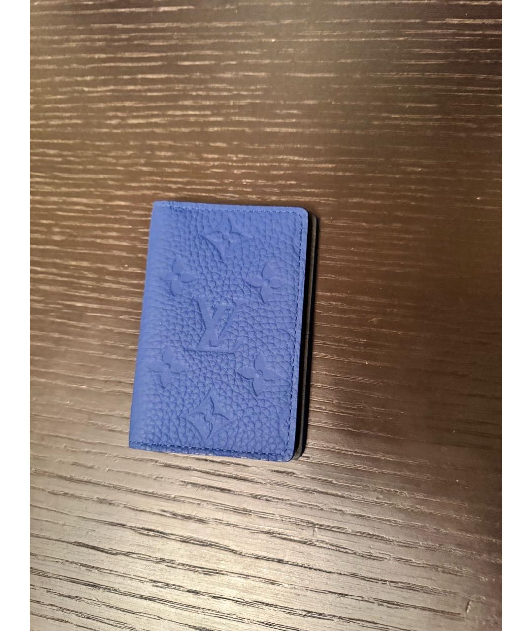 LOUIS VUITTON Темно-синий кожаный кардхолдер, фото 5
