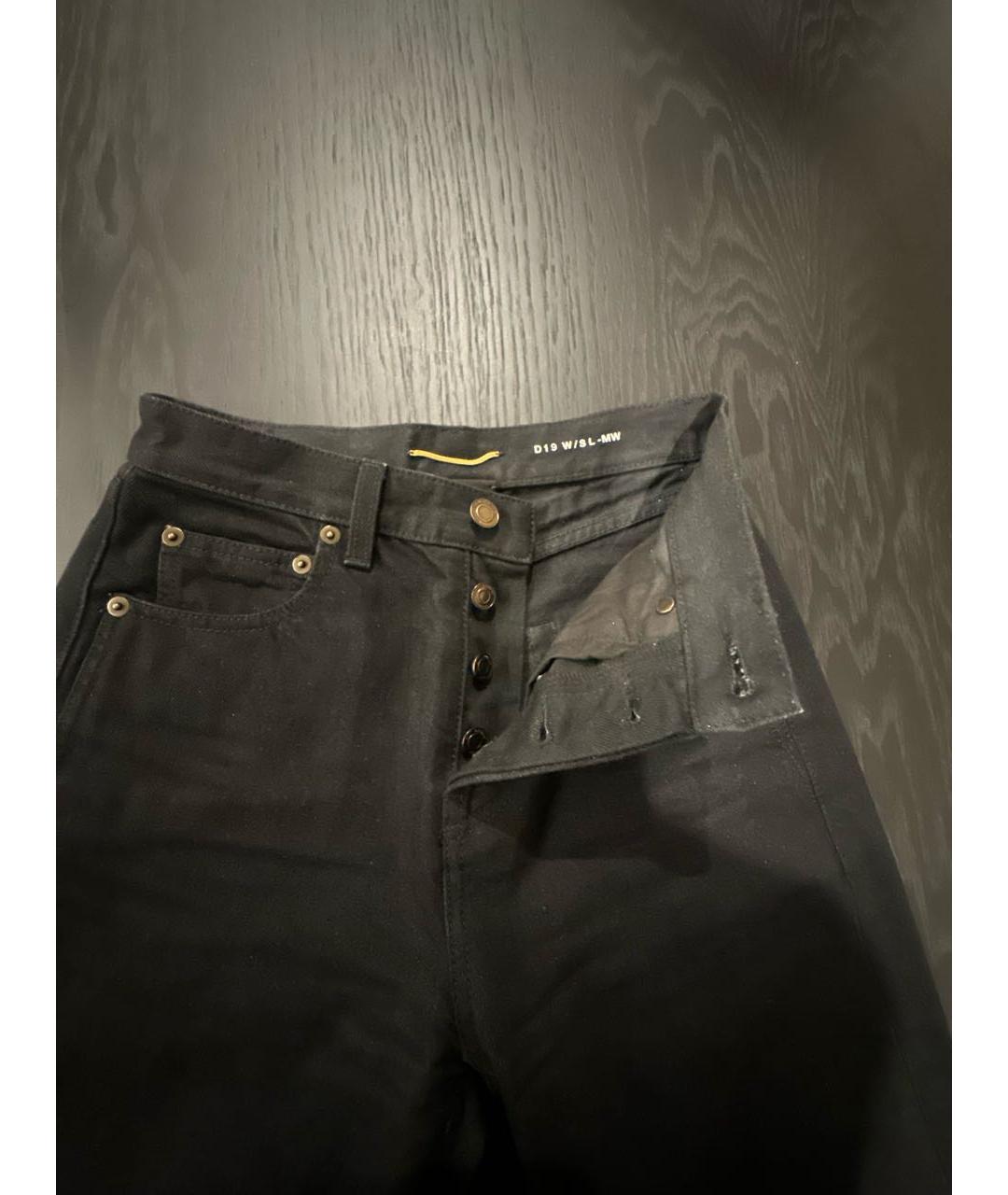 SAINT LAURENT Черные хлопковые джинсы слим, фото 3