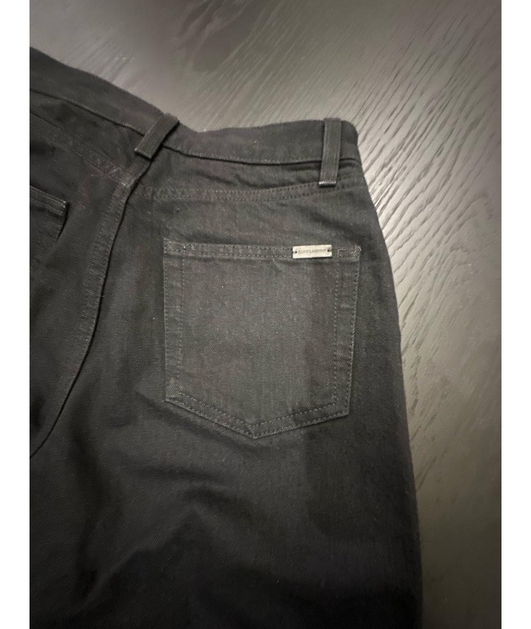 SAINT LAURENT Черные хлопковые джинсы слим, фото 4