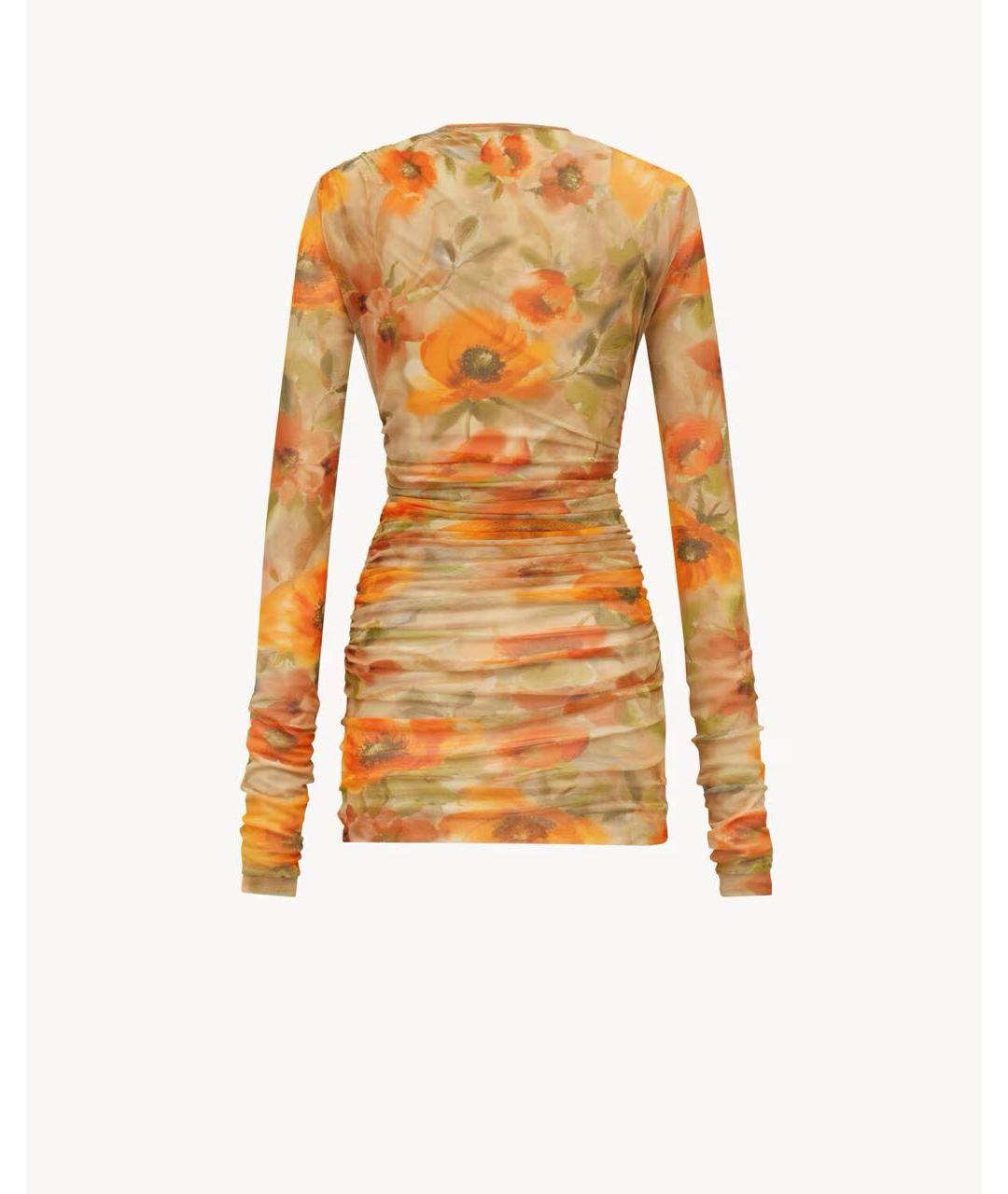 SAINT LAURENT Оранжевое полиамидовое повседневное платье, фото 3