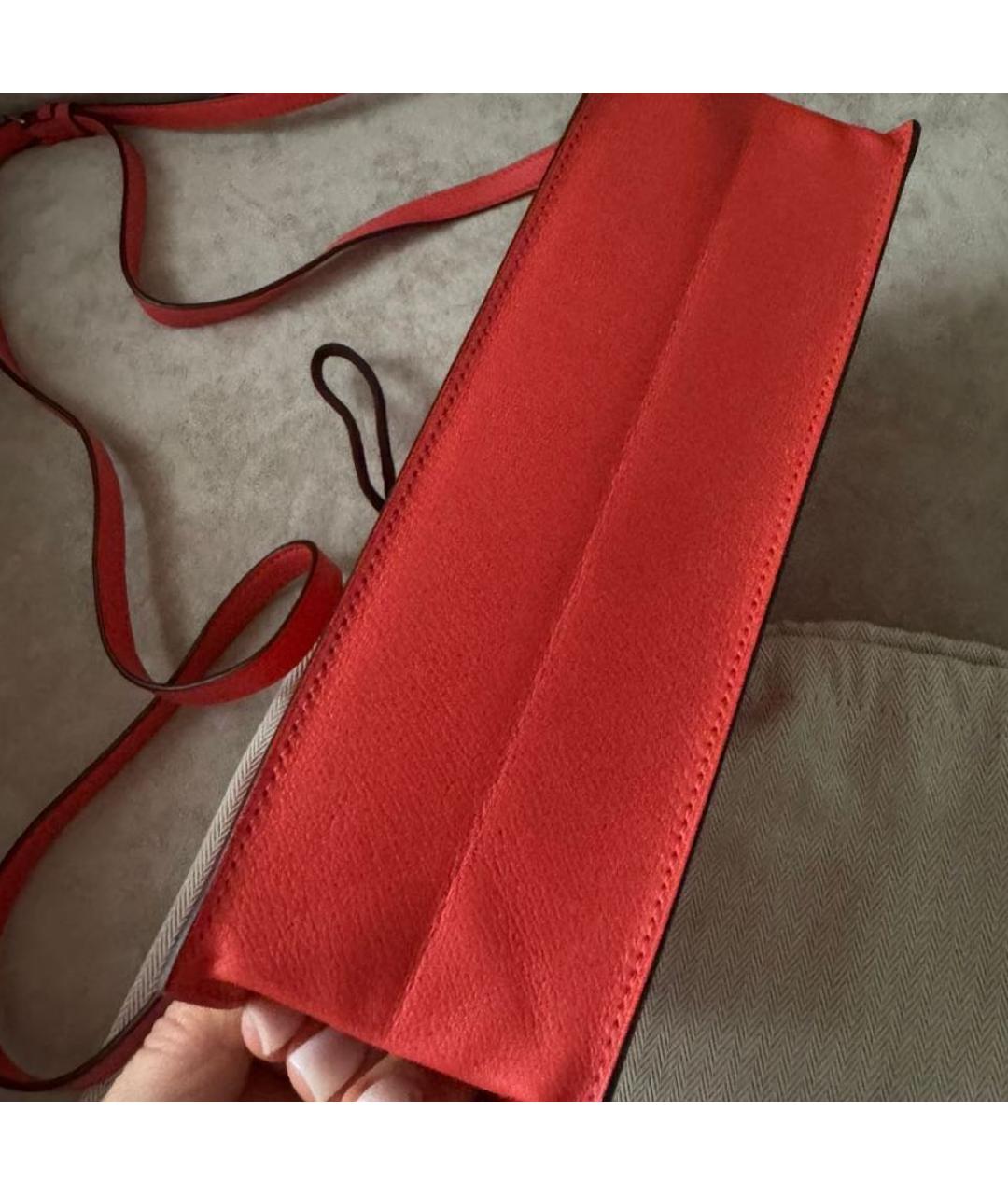 HERMES Красная кожаная сумка через плечо, фото 5