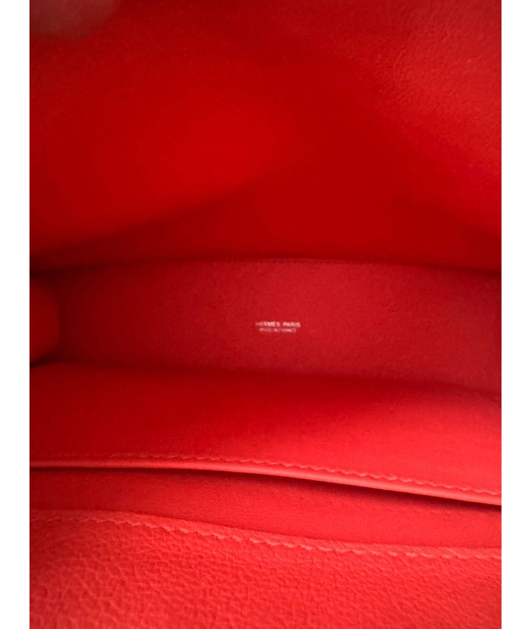HERMES Красная кожаная сумка через плечо, фото 4