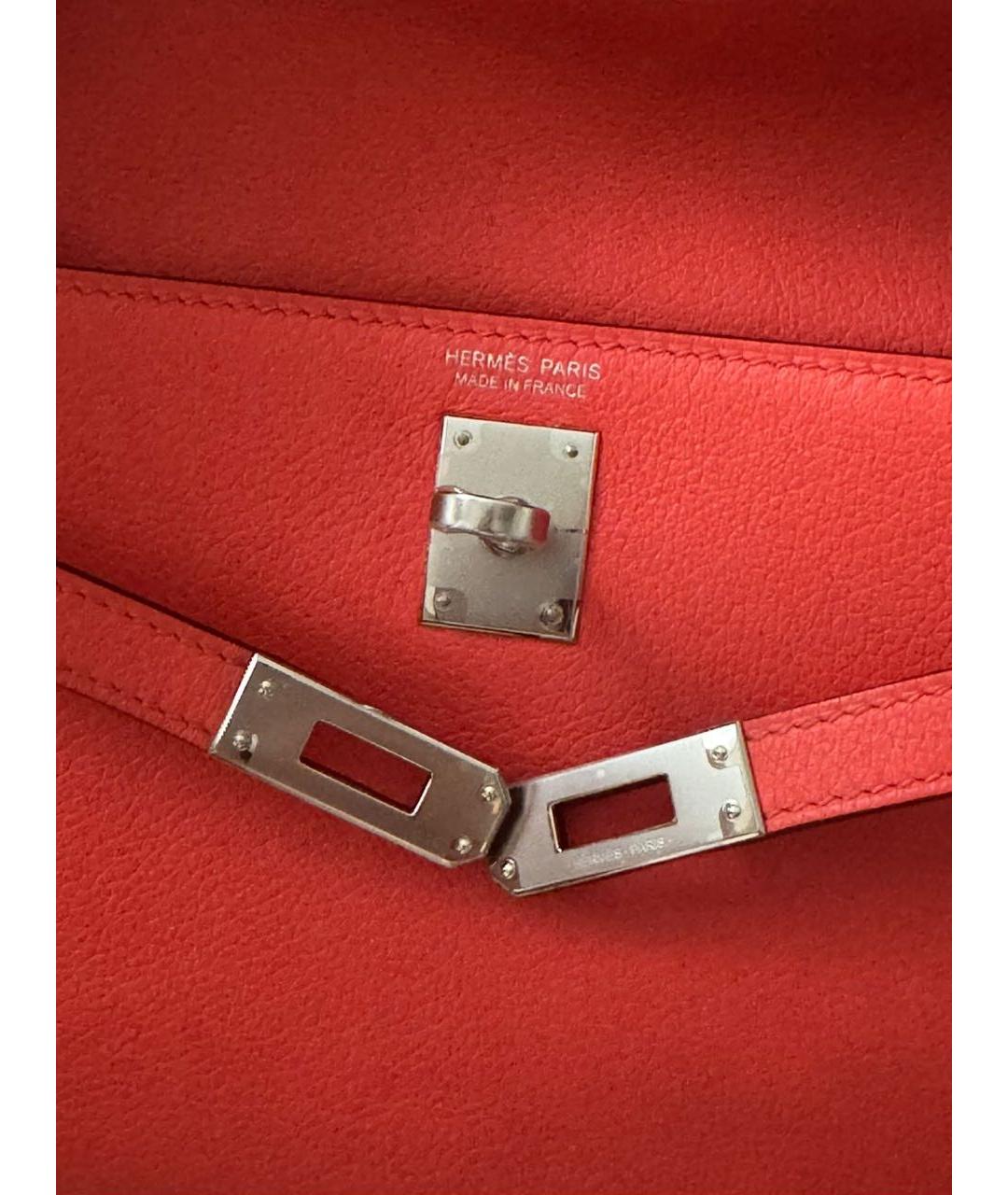 HERMES Красная кожаная сумка через плечо, фото 6