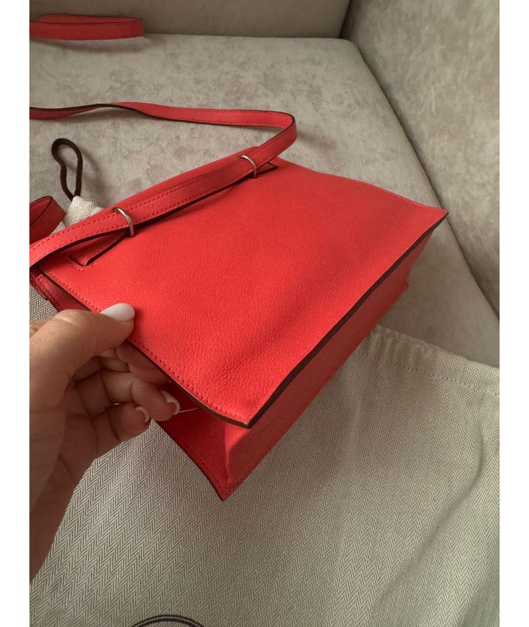 HERMES Красная кожаная сумка через плечо, фото 3