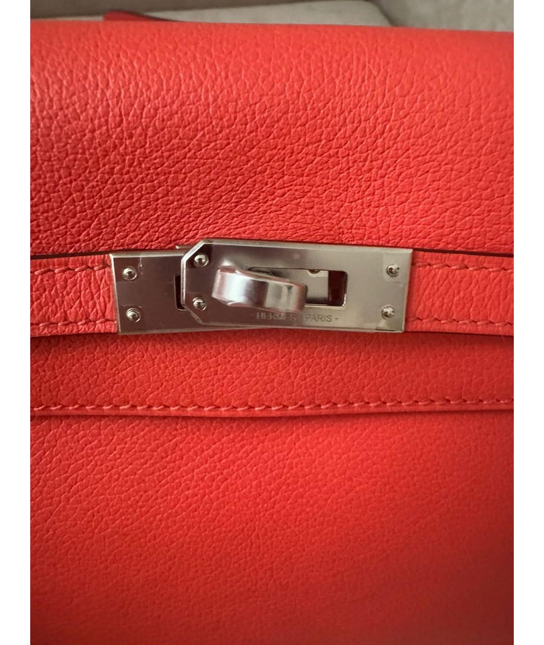 HERMES Красная кожаная сумка через плечо, фото 7