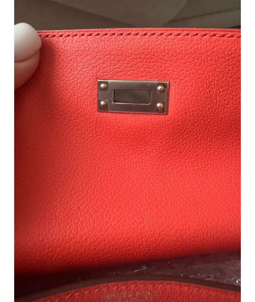 HERMES Красная кожаная сумка через плечо, фото 8