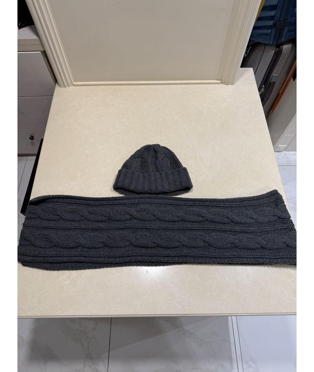 LORO PIANA Антрацитовая кашемировая шапка, фото 4