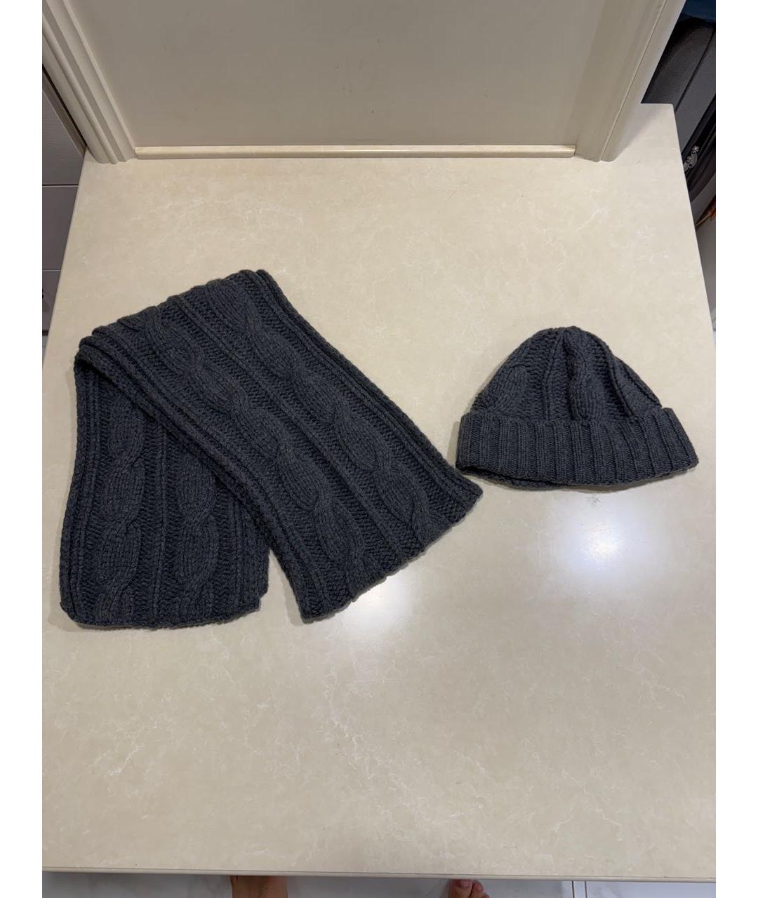 LORO PIANA Антрацитовая кашемировая шапка, фото 8