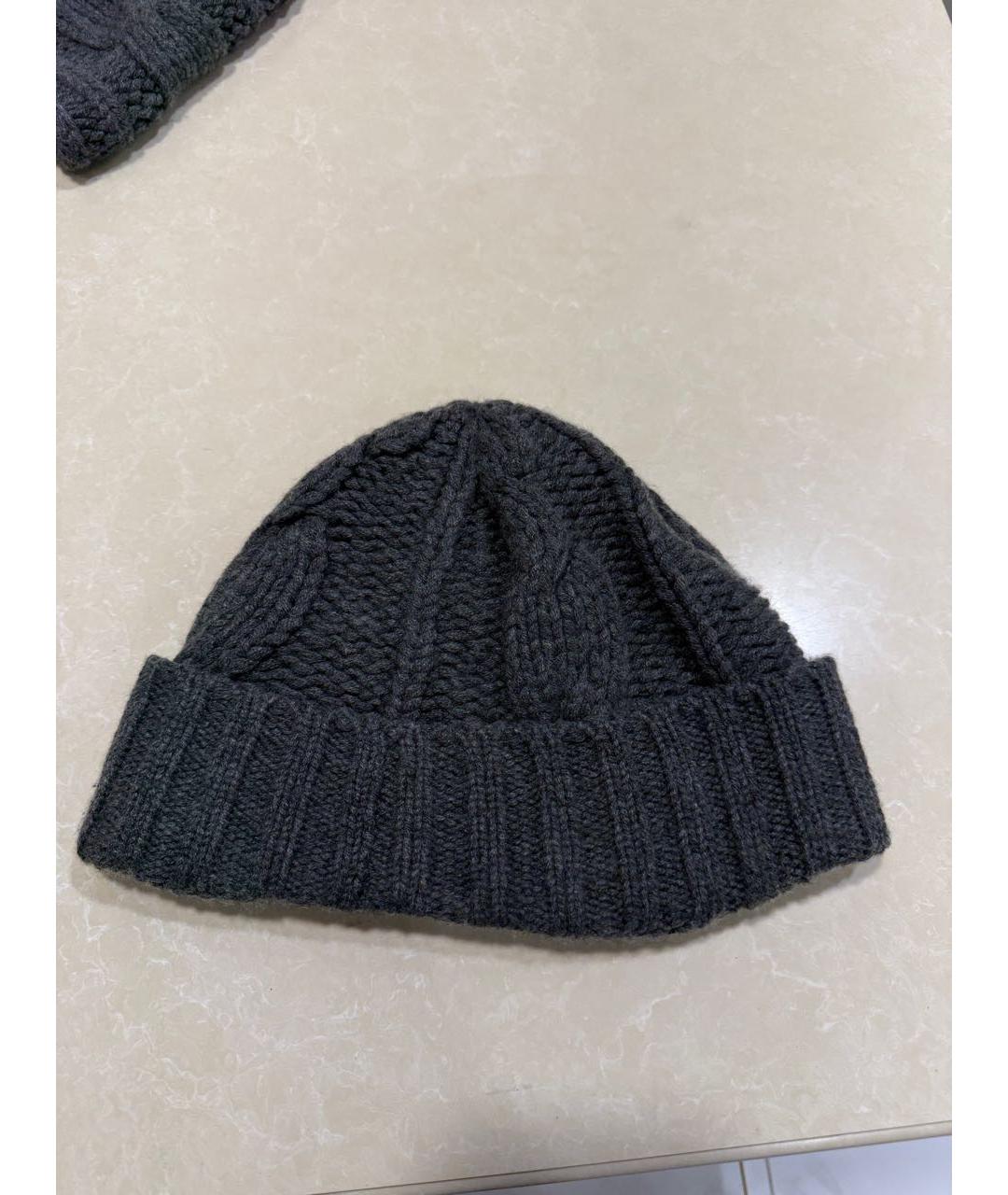LORO PIANA Антрацитовая кашемировая шапка, фото 2