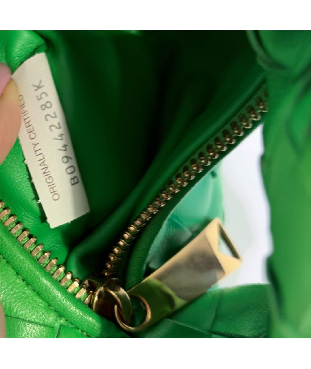BOTTEGA VENETA Зеленая кожаная сумка с короткими ручками, фото 8