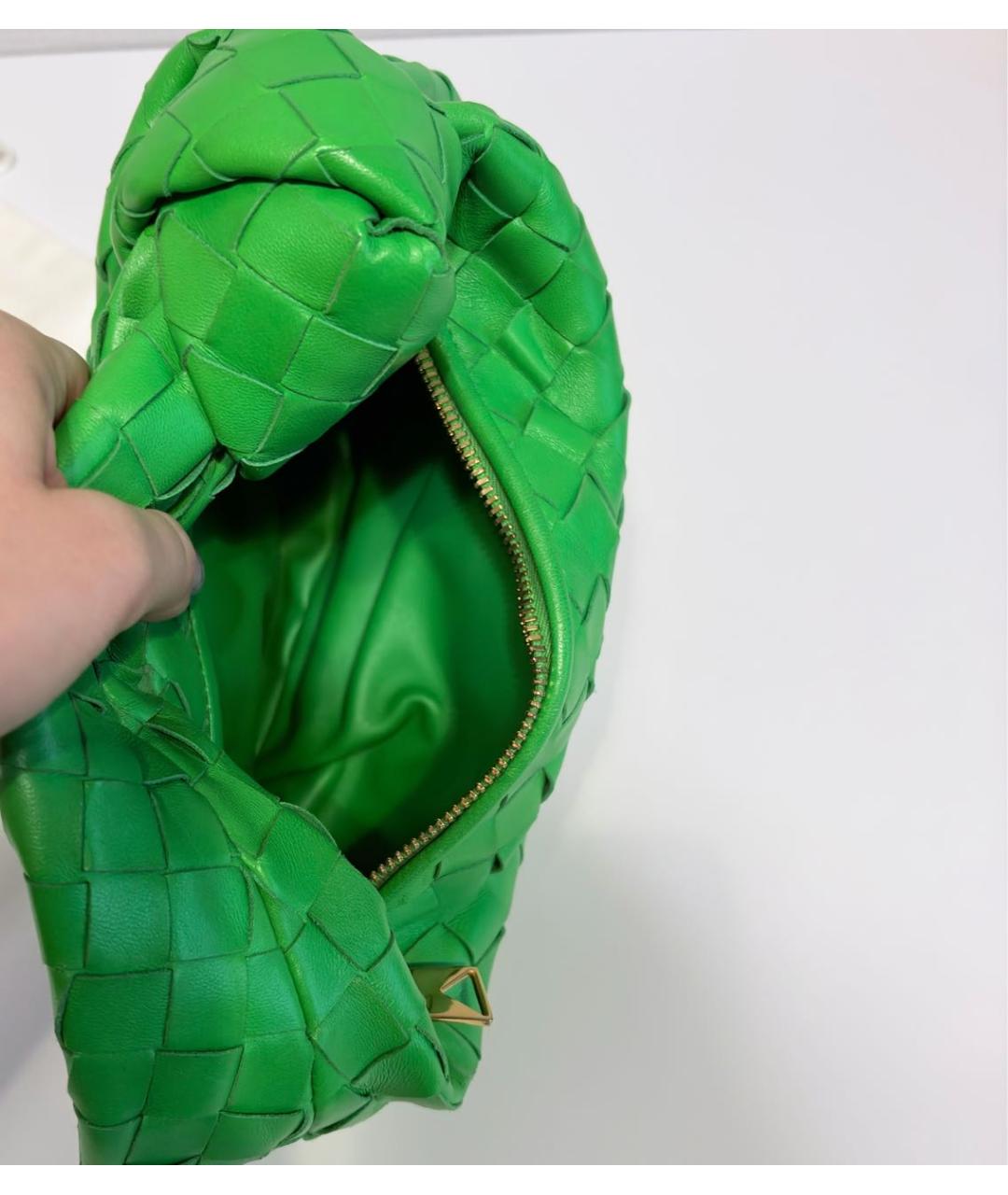 BOTTEGA VENETA Зеленая кожаная сумка с короткими ручками, фото 6