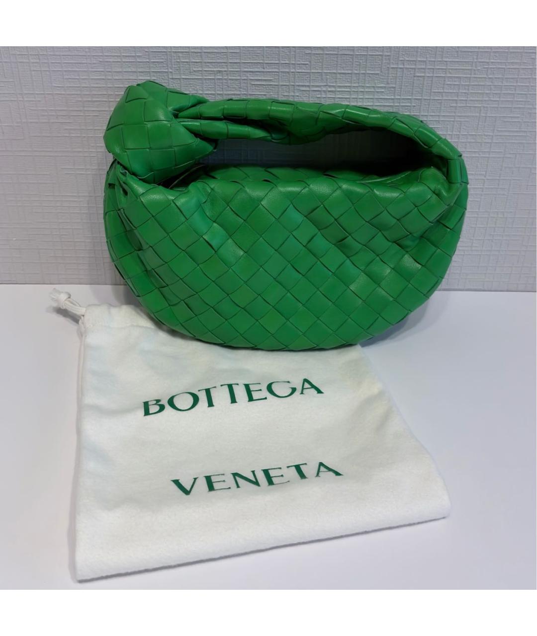 BOTTEGA VENETA Зеленая кожаная сумка с короткими ручками, фото 3