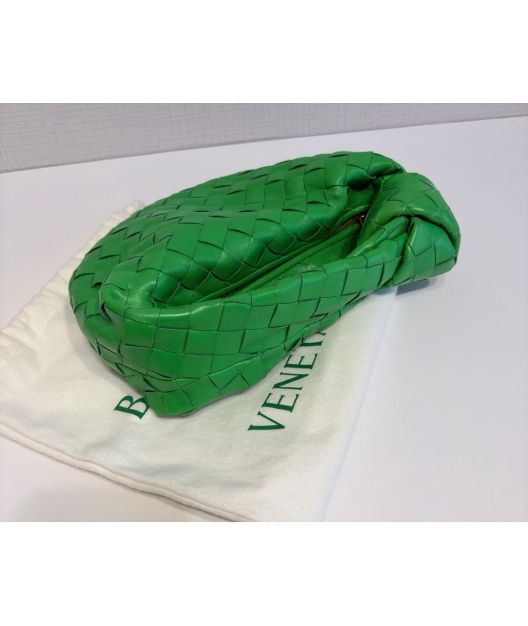 BOTTEGA VENETA Зеленая кожаная сумка с короткими ручками, фото 4