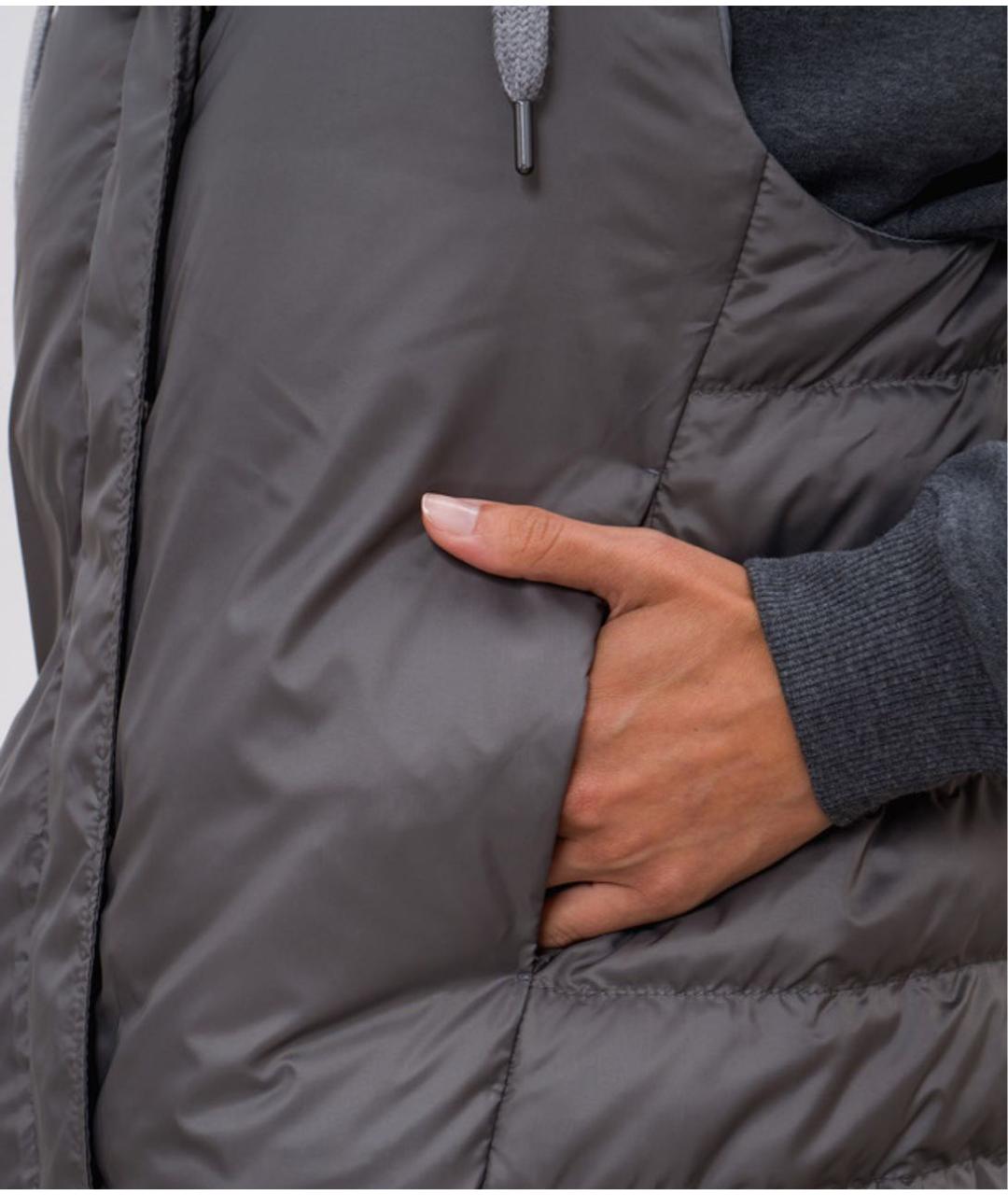 BRUNELLO CUCINELLI Серый полиэстеровый жилет, фото 5