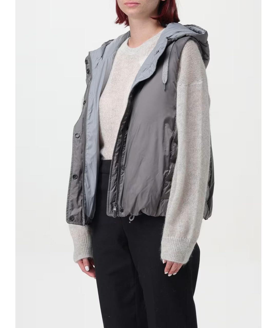 BRUNELLO CUCINELLI Серый полиэстеровый жилет, фото 7