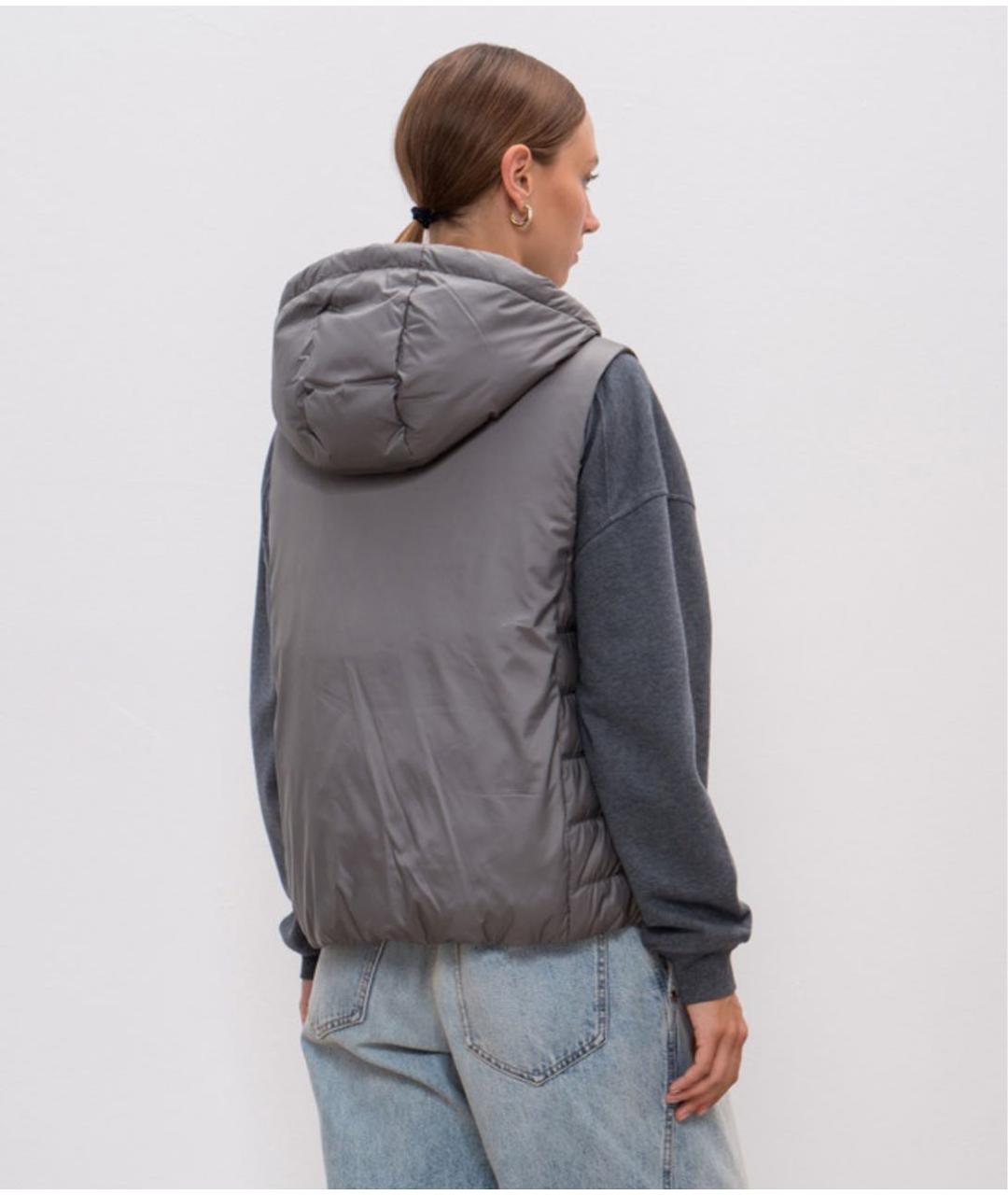 BRUNELLO CUCINELLI Серый полиэстеровый жилет, фото 4