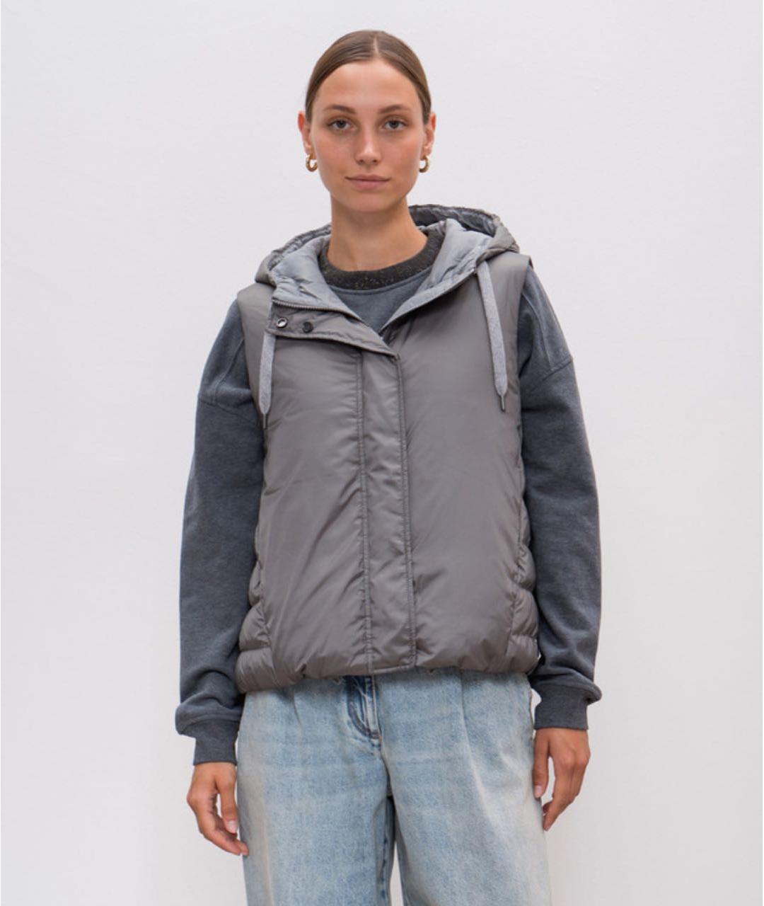 BRUNELLO CUCINELLI Серый полиэстеровый жилет, фото 3