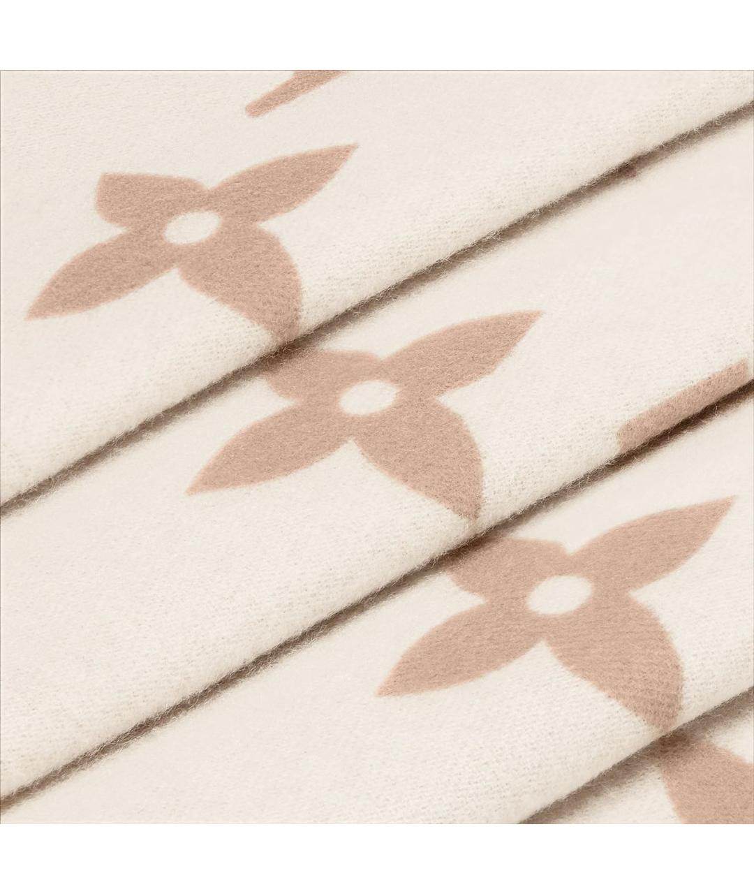 LOUIS VUITTON Бежевый кашемировый шарф, фото 4