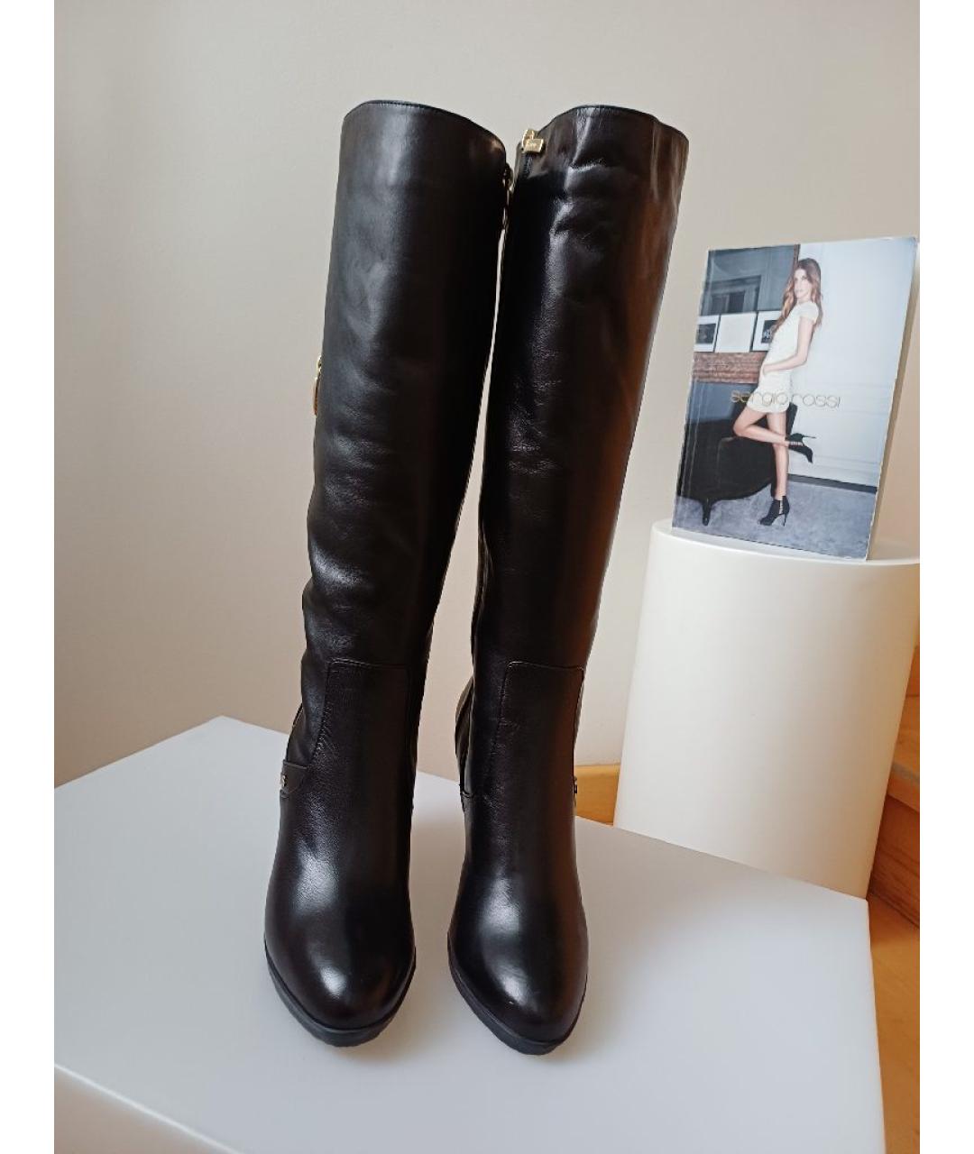 CESARE PACIOTTI Черные кожаные сапоги, фото 6