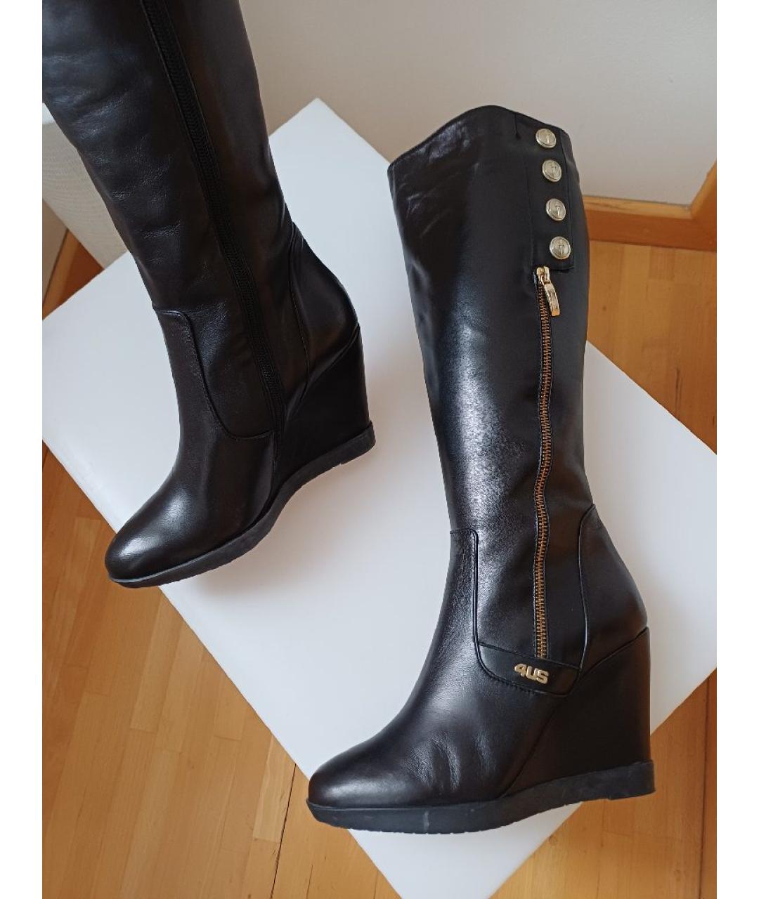 CESARE PACIOTTI Черные кожаные сапоги, фото 3