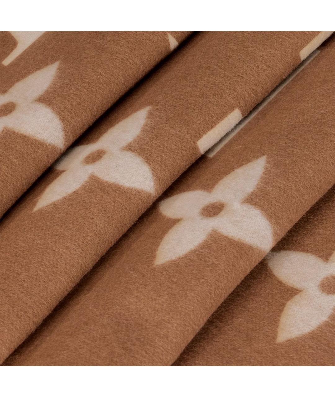 LOUIS VUITTON Коричневый кашемировый шарф, фото 4