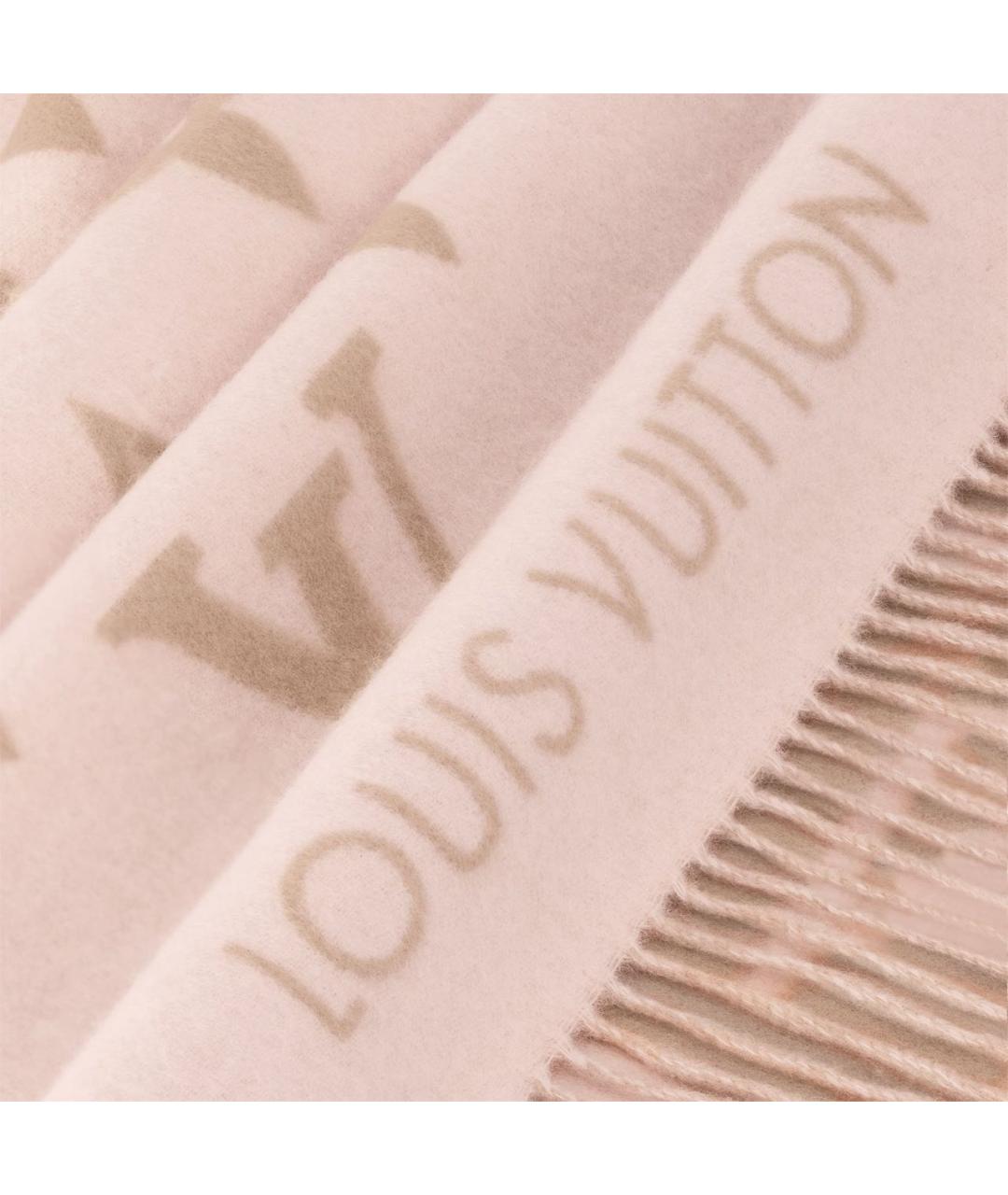 LOUIS VUITTON Розовый кашемировый шарф, фото 4