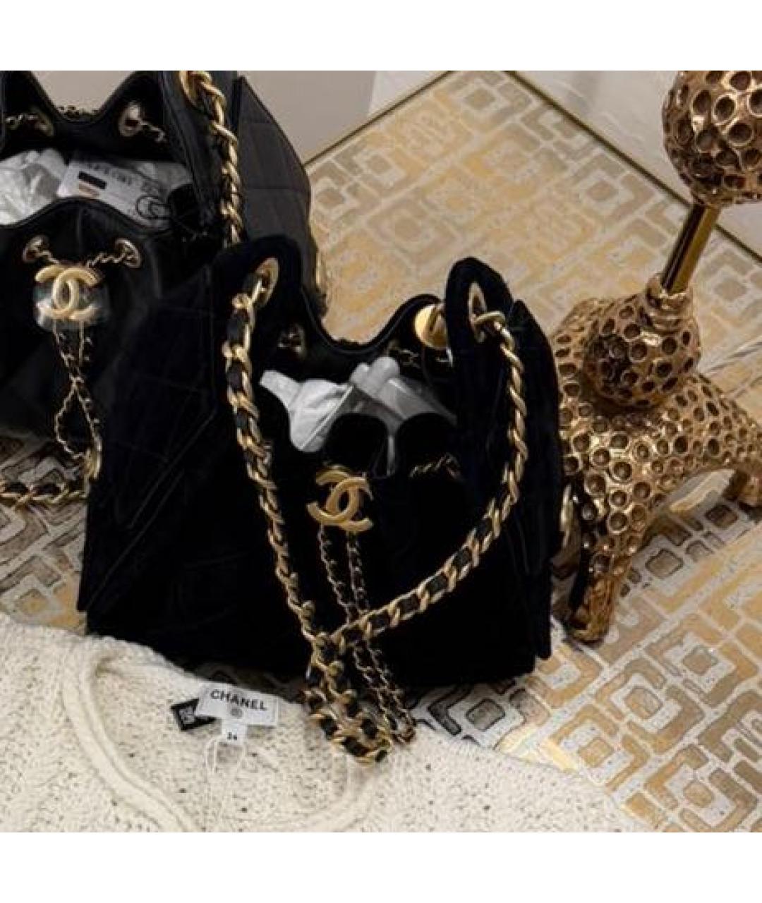 CHANEL Черная замшевая сумка тоут, фото 2