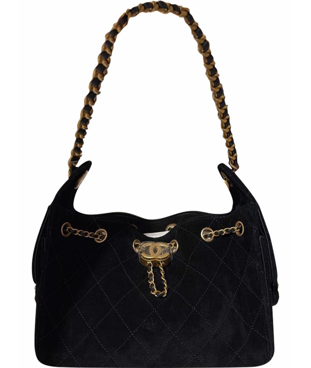CHANEL Черная замшевая сумка тоут, фото 1