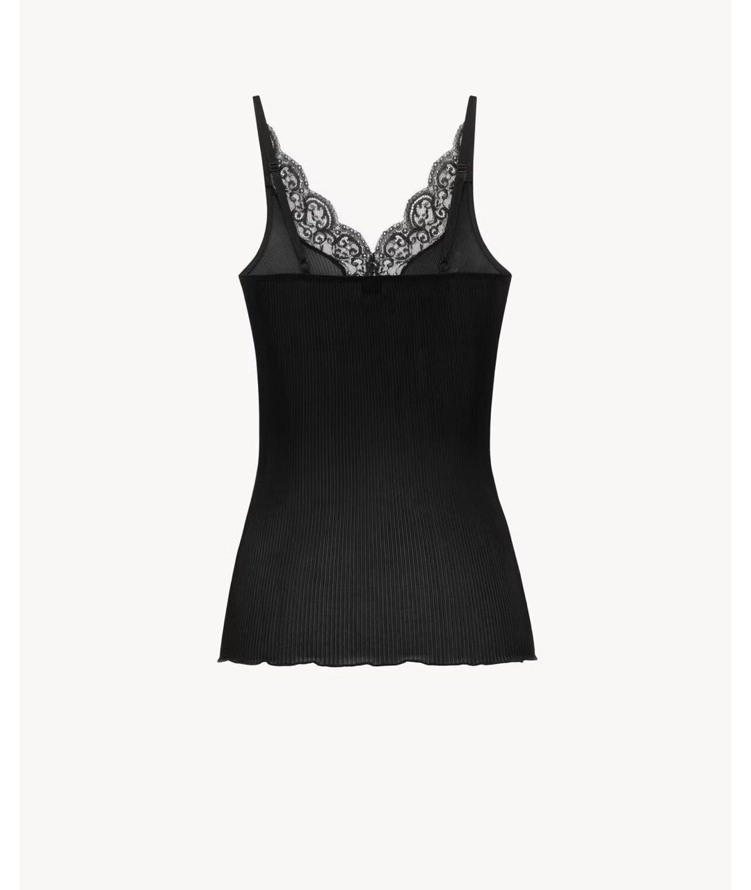 SAINT LAURENT Черная майка, фото 2