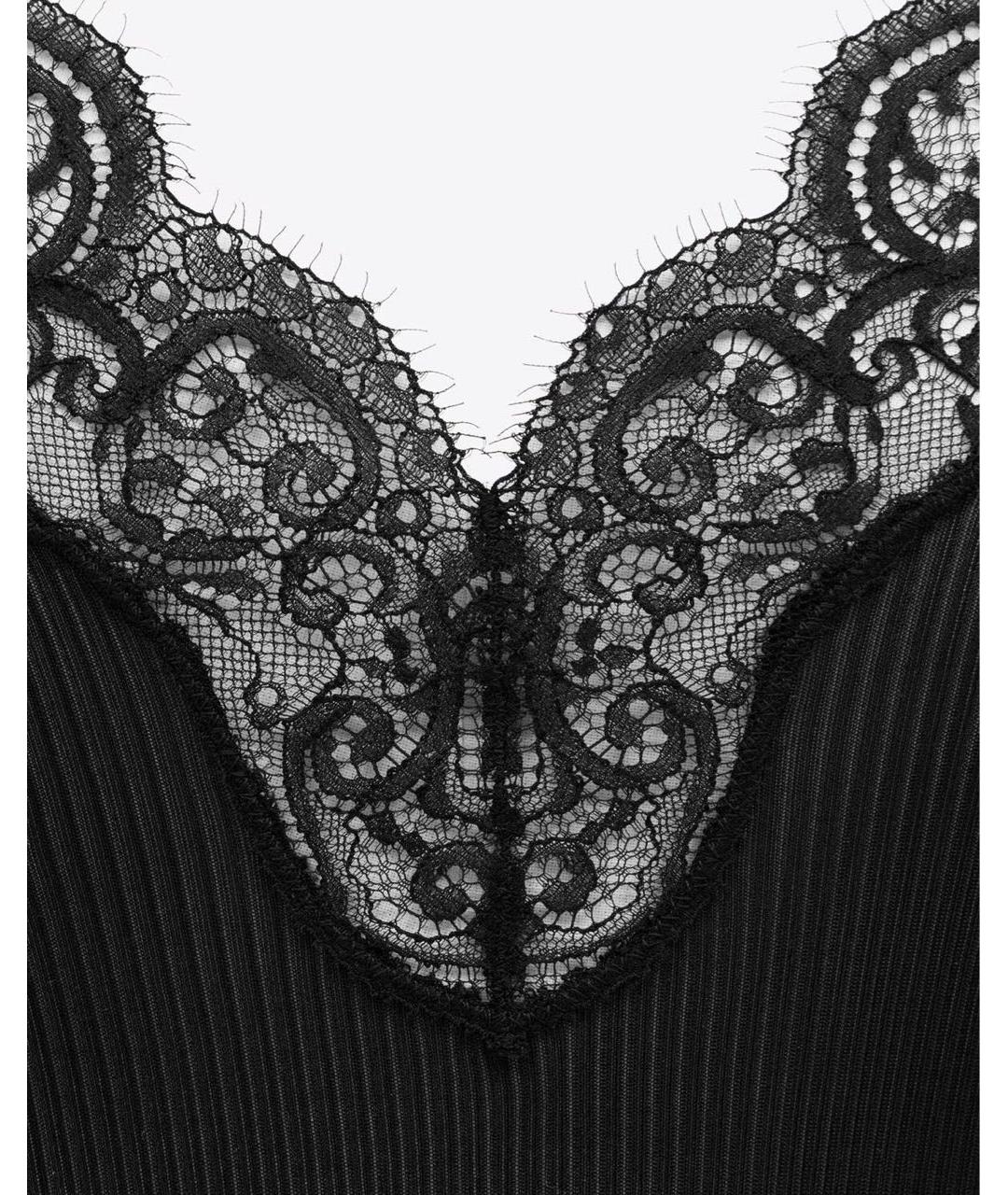 SAINT LAURENT Черная майка, фото 3