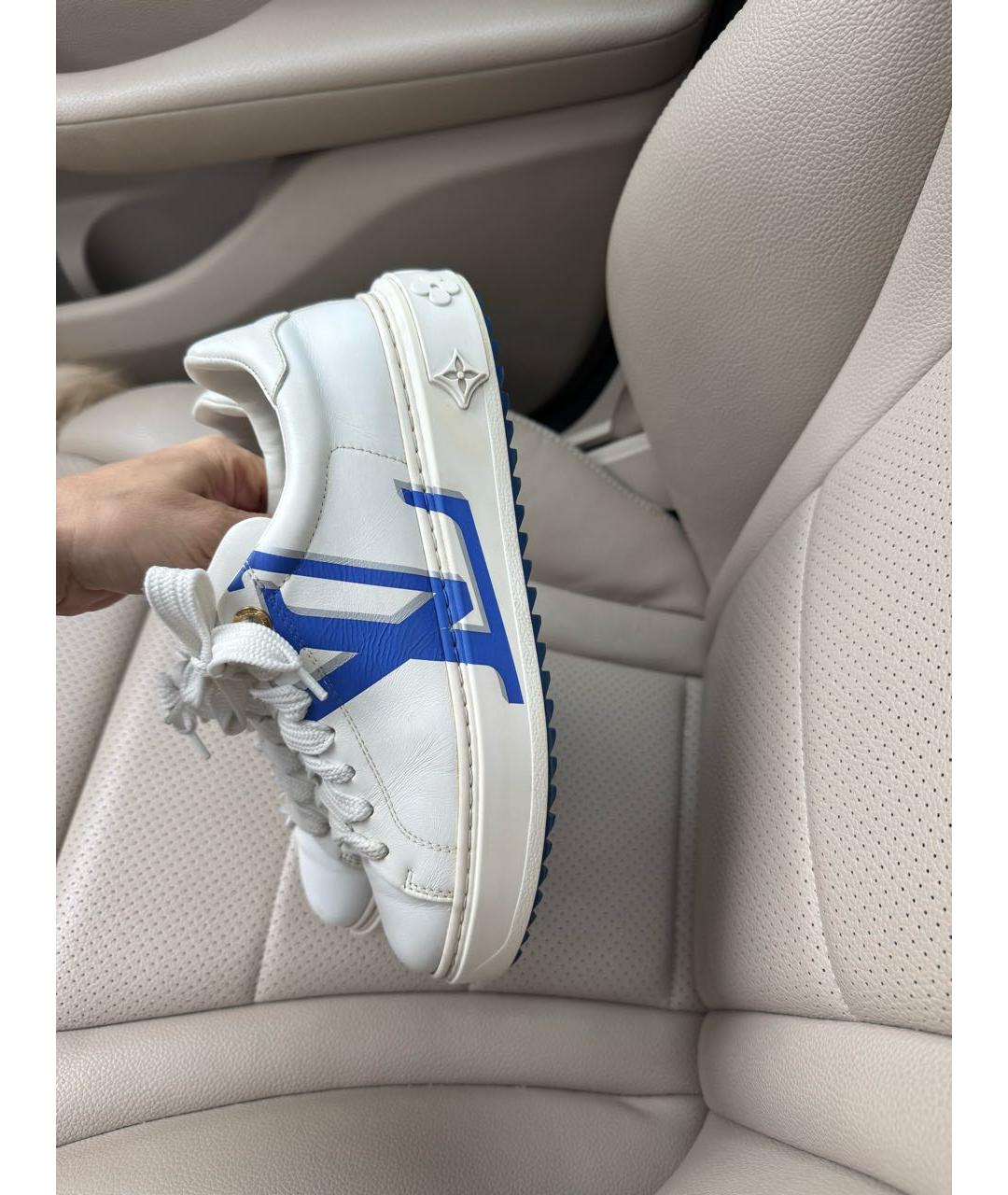 LOUIS VUITTON Белые кожаные кроссовки, фото 2