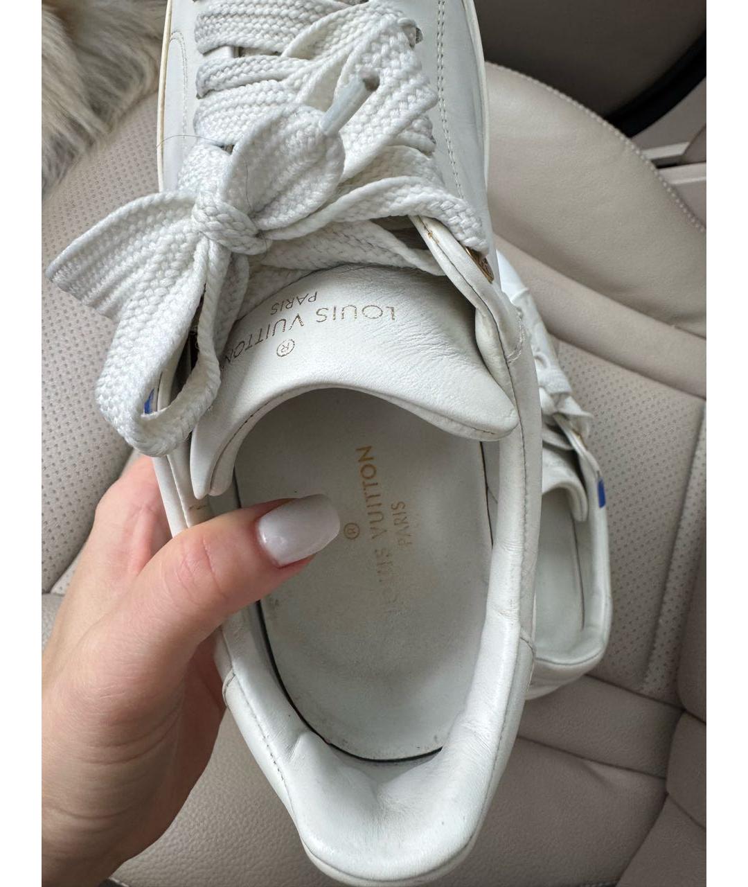 LOUIS VUITTON Белые кожаные кроссовки, фото 5