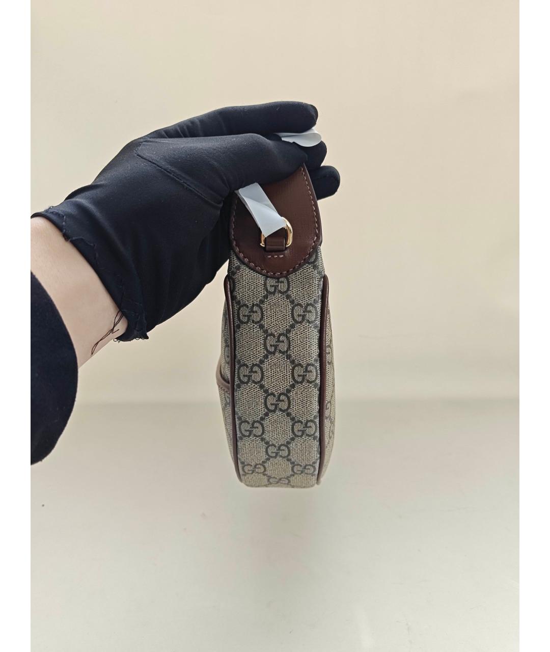 GUCCI Бежевая кожаная сумка через плечо, фото 5