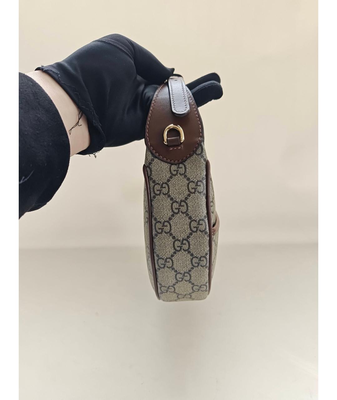 GUCCI Бежевая кожаная сумка через плечо, фото 4