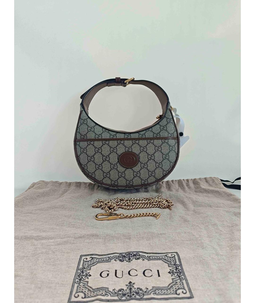 GUCCI Бежевая кожаная сумка через плечо, фото 8