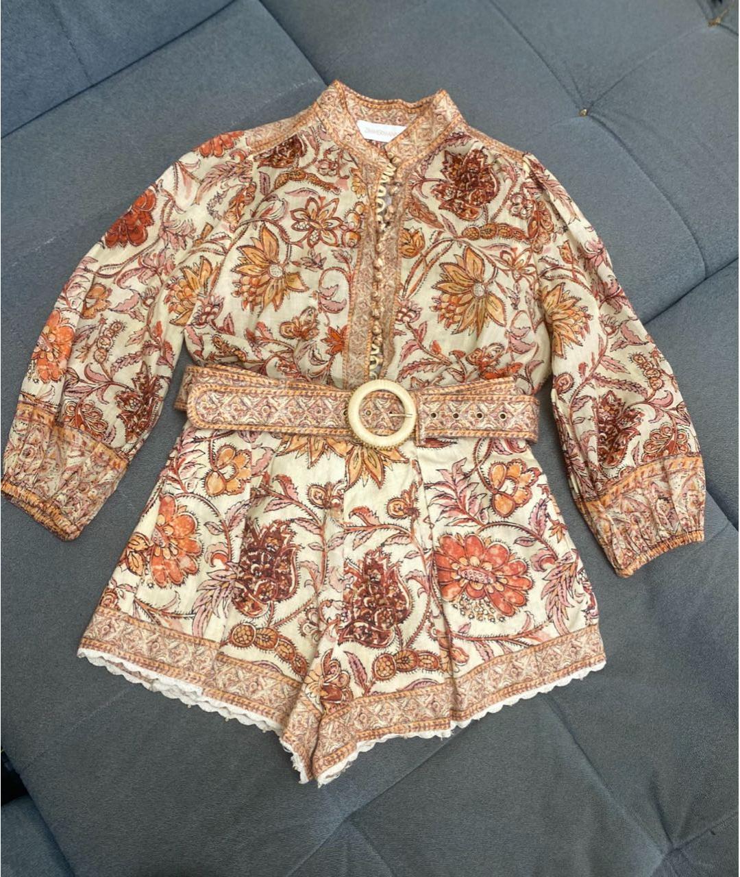 ZIMMERMANN Мульти льняной костюм с брюками, фото 8