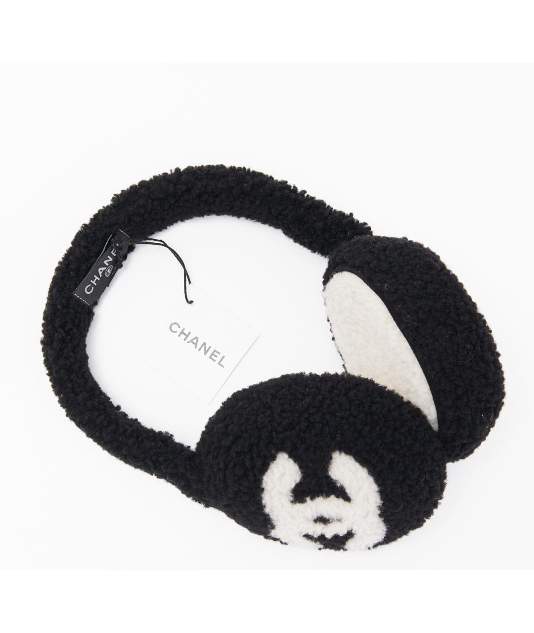 CHANEL Черные шерстяные наушники, фото 2