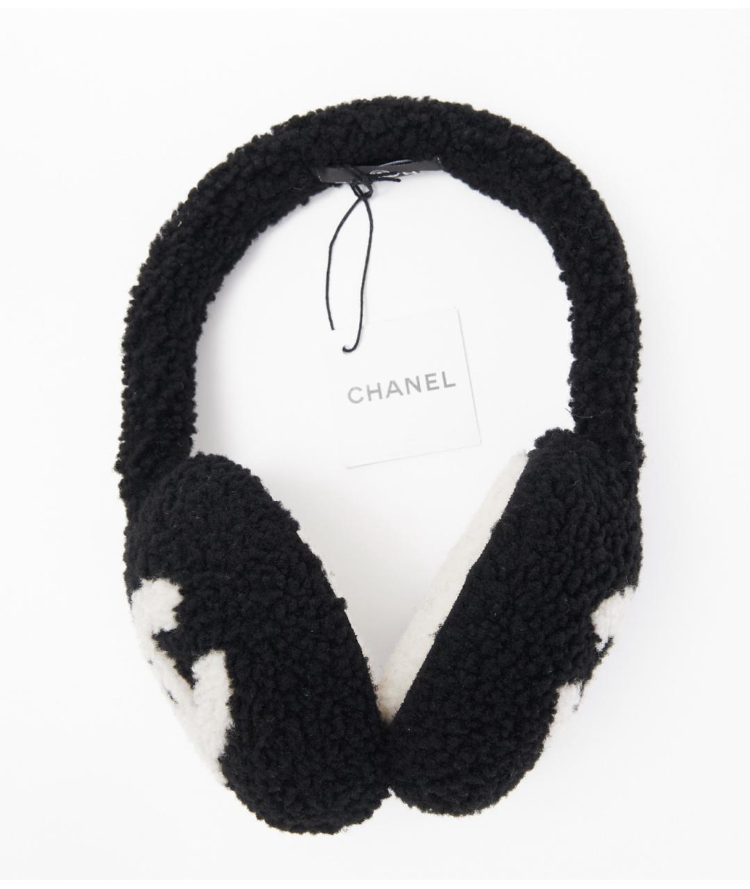 CHANEL Черные шерстяные наушники, фото 3